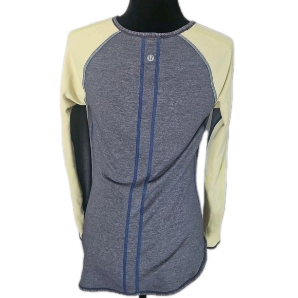 Lululemon Womens Runder Under Long Sleeve Warm Limitless Blue / Heathered Coal M - Picture 6 of 13